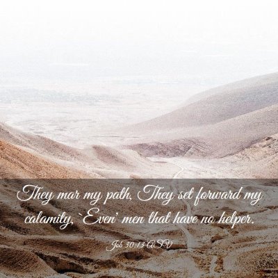 Picture 03 - Job 30:13 ASV - They mar my path, They set forward my calamity, - Bible Verse Picture