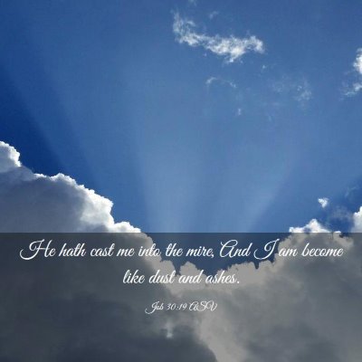 Picture 03 - Job 30:19 ASV - He hath cast me into the mire, And I am become - Bible Verse Picture