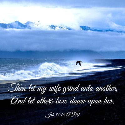 Picture 03 - Job 31:10 ASV - Then let my wife grind unto another, And let - Bible Verse Picture