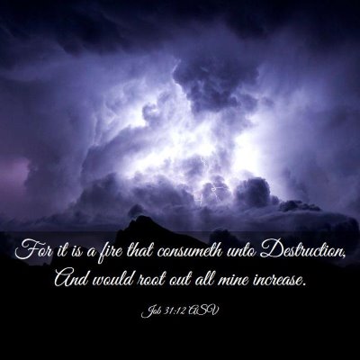 Picture 03 - Job 31:12 ASV - For it is a fire that consumeth unto Destruction, - Bible Verse Picture