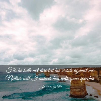 Picture 03 - Job 32:14 ASV - For he hath not directed his words against me; - Bible Verse Picture