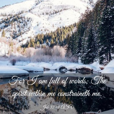 Picture 03 - Job 32:18 ASV - For I am full of words; The spirit within me - Bible Verse Picture