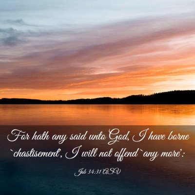 Picture 03 - Job 34:31 ASV - For hath any said unto God, I have borne - Bible Verse Picture