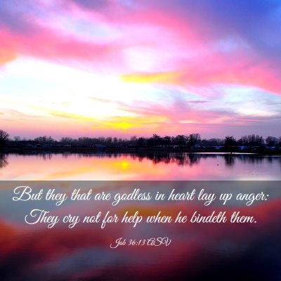 Picture 03 - Job 36:13 ASV - But they that are godless in heart lay up anger: - Bible Verse Picture
