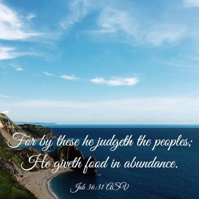 Picture 03 - Job 36:31 ASV - For by these he judgeth the peoples; He giveth - Bible Verse Picture