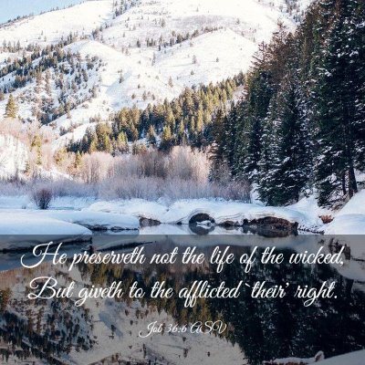 Picture 03 - Job 36:6 ASV - He preserveth not the life of the wicked, But - Bible Verse Picture