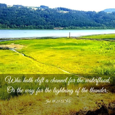 Picture 03 - Job 38:25 ASV - Who hath cleft a channel for the waterflood, Or - Bible Verse Picture