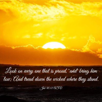 Picture 03 - Job 40:12 ASV - Look on every one that is proud, `and' bring him - Bible Verse Picture