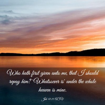 Picture 03 - Job 41:11 ASV - Who hath first given unto me, that I should repay - Bible Verse Picture