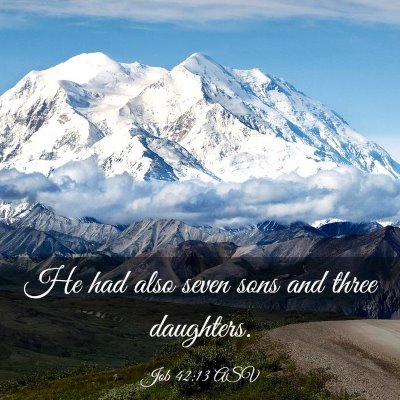 Picture 03 - Job 42:13 ASV - He had also seven sons and three - Bible Verse Picture