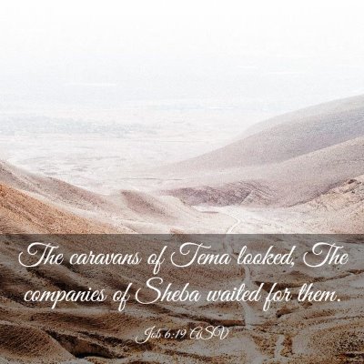Picture 03 - Job 6:19 ASV - The caravans of Tema looked, The companies of - Bible Verse Picture