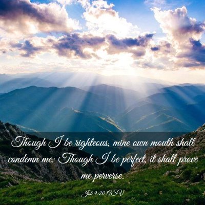 Picture 03 - Job 9:20 ASV - Though I be righteous, mine own mouth shall - Bible Verse Picture