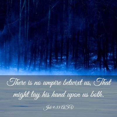 Picture 03 - Job 9:33 ASV - There is no umpire betwixt us, That might lay his - Bible Verse Picture