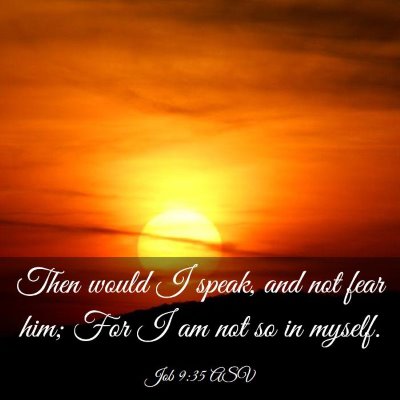 Picture 03 - Job 9:35 ASV - Then would I speak, and not fear him; For I am - Bible Verse Picture