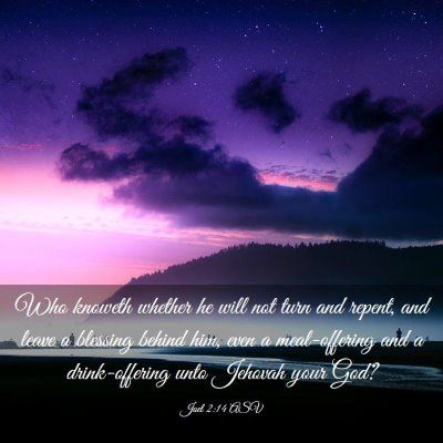 Picture 03 - Joel 2:14 ASV - Who knoweth whether he will not turn and repent, - Bible Verse Picture