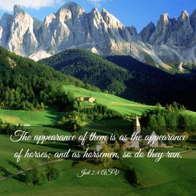 Picture 03 - Joel 2:4 ASV - The appearance of them is as the appearance of - Bible Verse Picture