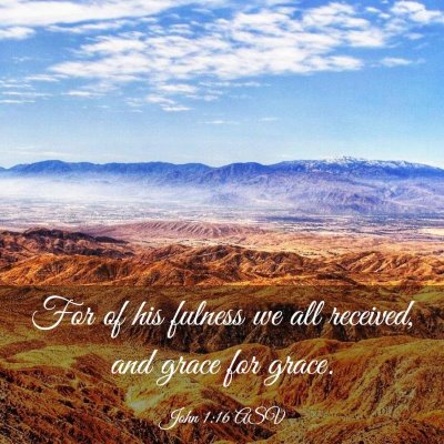 Picture 03 - John 1:16 ASV - For of his fulness we all received, and grace for - Bible Verse Picture