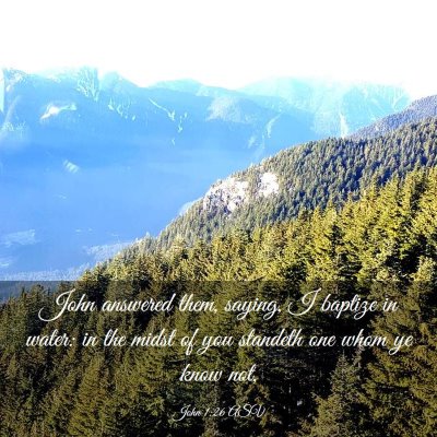 Picture 03 - John 1:26 ASV - John answered them, saying, I baptize in water: - Bible Verse Picture