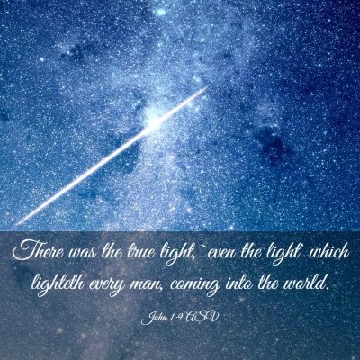 Picture 03 - John 1:9 ASV - There was the true light, `even the light' which - Bible Verse Picture