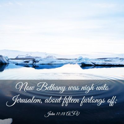Picture 03 - John 11:18 ASV - Now Bethany was nigh unto Jerusalem, about - Bible Verse Picture