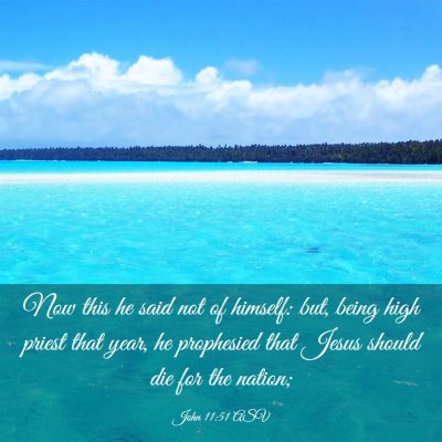 Picture 03 - John 11:51 ASV - Now this he said not of himself: but, being high - Bible Verse Picture