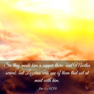 Picture 03 - John 12:2 ASV - So they made him a supper there: and Martha - Bible Verse Picture