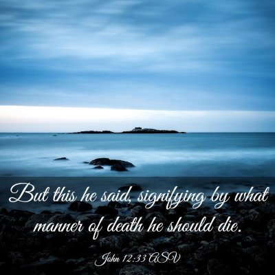 Picture 03 - John 12:33 ASV - But this he said, signifying by what manner of - Bible Verse Picture