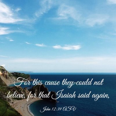 Picture 03 - John 12:39 ASV - For this cause they could not believe, for that - Bible Verse Picture
