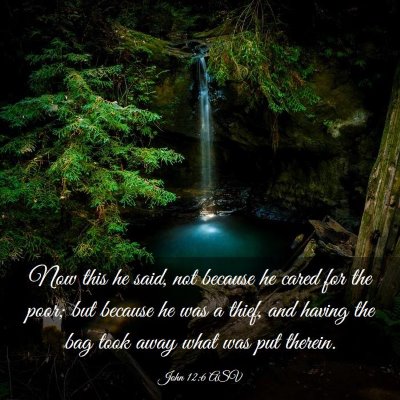 Picture 03 - John 12:6 ASV - Now this he said, not because he cared for the - Bible Verse Picture