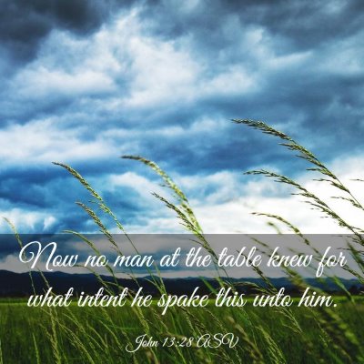 Picture 03 - John 13:28 ASV - Now no man at the table knew for what intent he - Bible Verse Picture