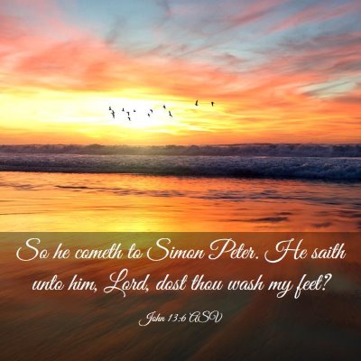 Picture 03 - John 13:6 ASV - So he cometh to Simon Peter. He saith unto him, - Bible Verse Picture