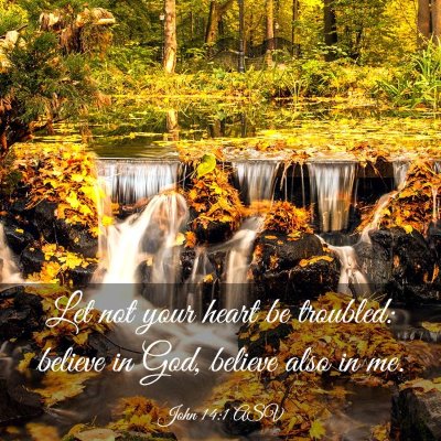 Picture 03 - John 14:1 ASV - Let not your heart be troubled: believe in God, - Bible Verse Picture