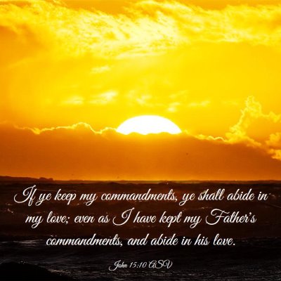 Picture 03 - John 15:10 ASV - If ye keep my commandments, ye shall abide in my - Bible Verse Picture
