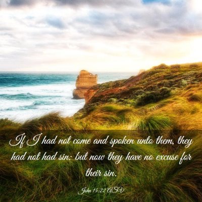 Picture 03 - John 15:22 ASV - If I had not come and spoken unto them, they had - Bible Verse Picture