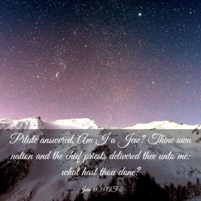 Picture 03 - John 18:35 ASV - Pilate answered, Am I a Jew? Thine own nation and - Bible Verse Picture