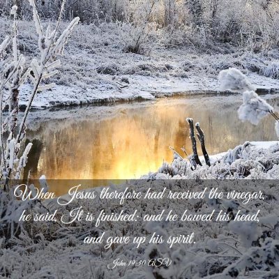 Picture 03 - John 19:30 ASV - When Jesus therefore had received the vinegar, he - Bible Verse Picture