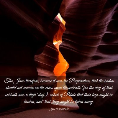 Picture 03 - John 19:31 ASV - The Jews therefore, because it was the - Bible Verse Picture