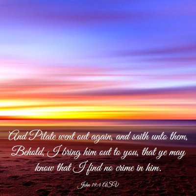Picture 03 - John 19:4 ASV - And Pilate went out again, and saith unto them, - Bible Verse Picture