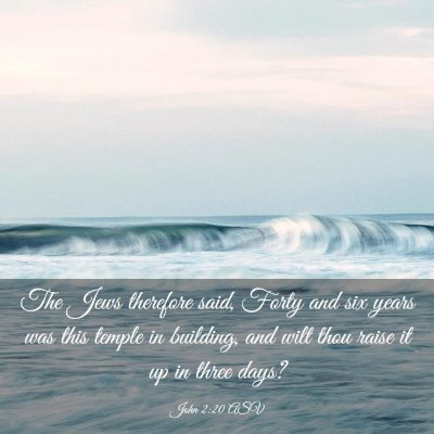 Picture 03 - John 2:20 ASV - The Jews therefore said, Forty and six years was - Bible Verse Picture