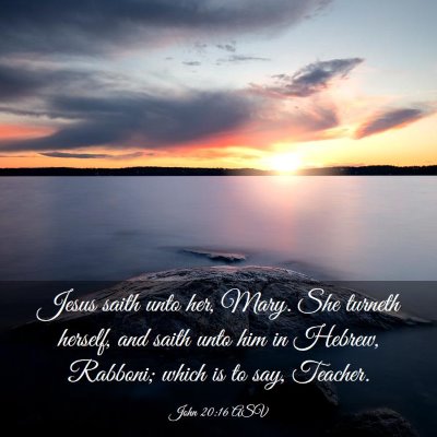 Picture 03 - John 20:16 ASV - Jesus saith unto her, Mary. She turneth herself, - Bible Verse Picture