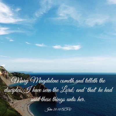 Picture 03 - John 20:18 ASV - Mary Magdalene cometh and telleth the disciples, - Bible Verse Picture