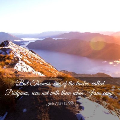 Picture 03 - John 20:24 ASV - But Thomas, one of the twelve, called Didymus, - Bible Verse Picture