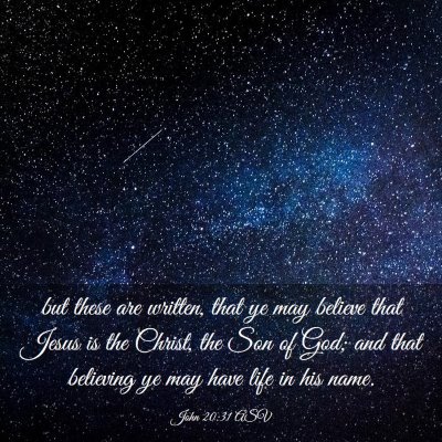 Picture 03 - John 20:31 ASV - but these are written, that ye may believe that - Bible Verse Picture