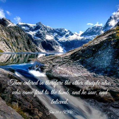 Picture 03 - John 20:8 ASV - Then entered in therefore the other disciple - Bible Verse Picture