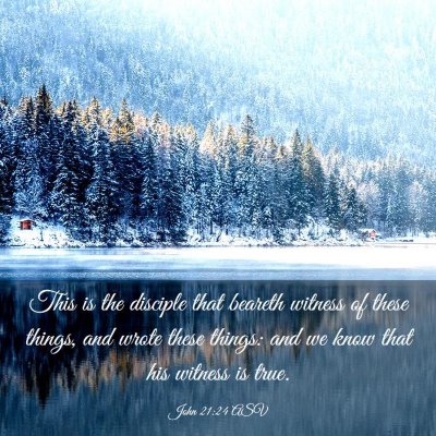 Picture 03 - John 21:24 ASV - This is the disciple that beareth witness of - Bible Verse Picture