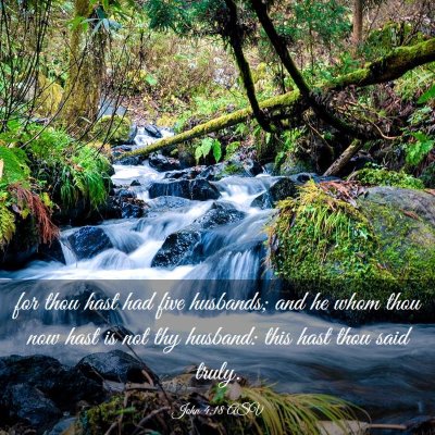 Picture 03 - John 4:18 ASV - for thou hast had five husbands; and he whom thou - Bible Verse Picture