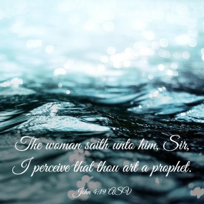 Picture 03 - John 4:19 ASV - The woman saith unto him, Sir, I perceive that - Bible Verse Picture