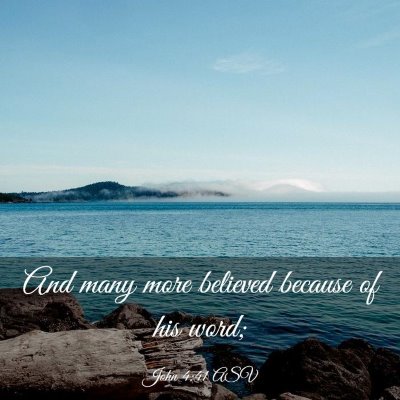 Picture 03 - John 4:41 ASV - And many more believed because of his - Bible Verse Picture