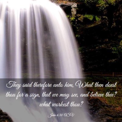 Picture 03 - John 6:30 ASV - They said therefore unto him, What then doest - Bible Verse Picture