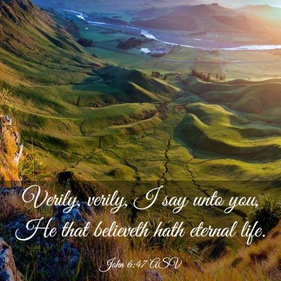 Picture 03 - John 6:47 ASV - Verily, verily, I say unto you, He that believeth - Bible Verse Picture